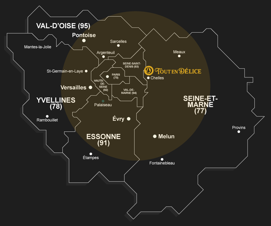 carte livraison-ile-de-france-tout-en-delice-traiteur Carte zone de livraison traiteur Tout en Délice - Seine-et-Marne et Île-de-France